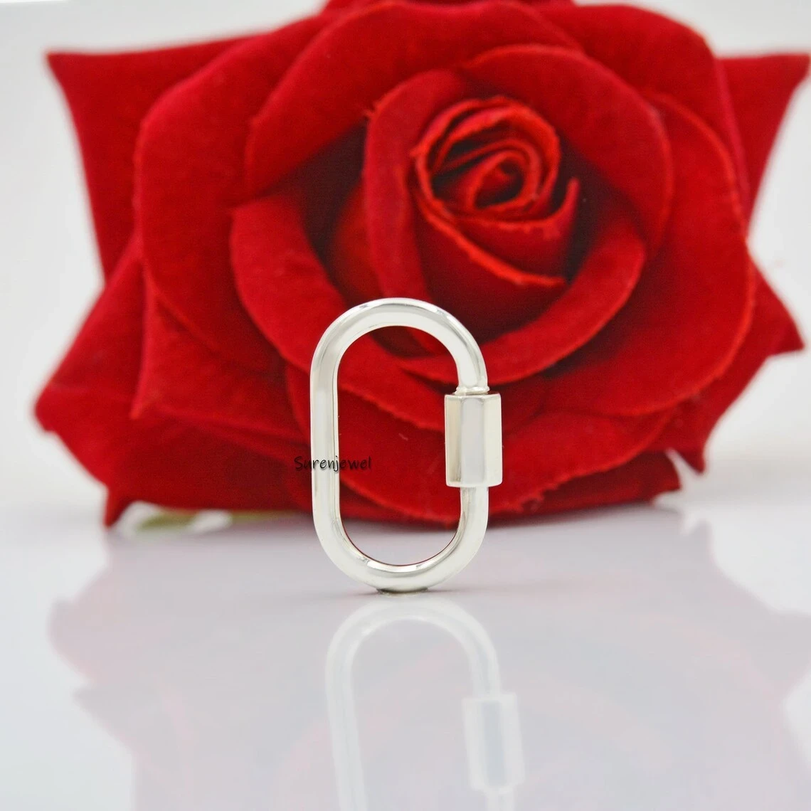 9K Gold Carabiner Necklace – Solid Gold Paperclip Carabiner Lock