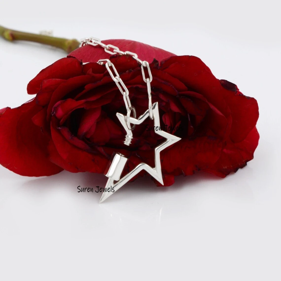 925 Gold Star Carabiner Lock – Solid Silver & Gold Designer Carabiner