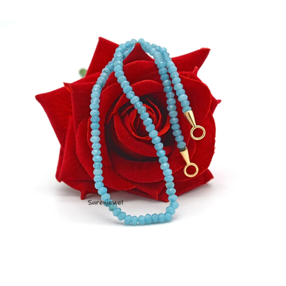 925 Silver Turquoise Beads Necklace – Carabiner Beads Necklace & Gemstone Charms Holder