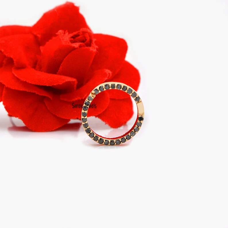 925 Silver Moissanite Round Enhancer | Circle Charm Connector | Gemstone Lock