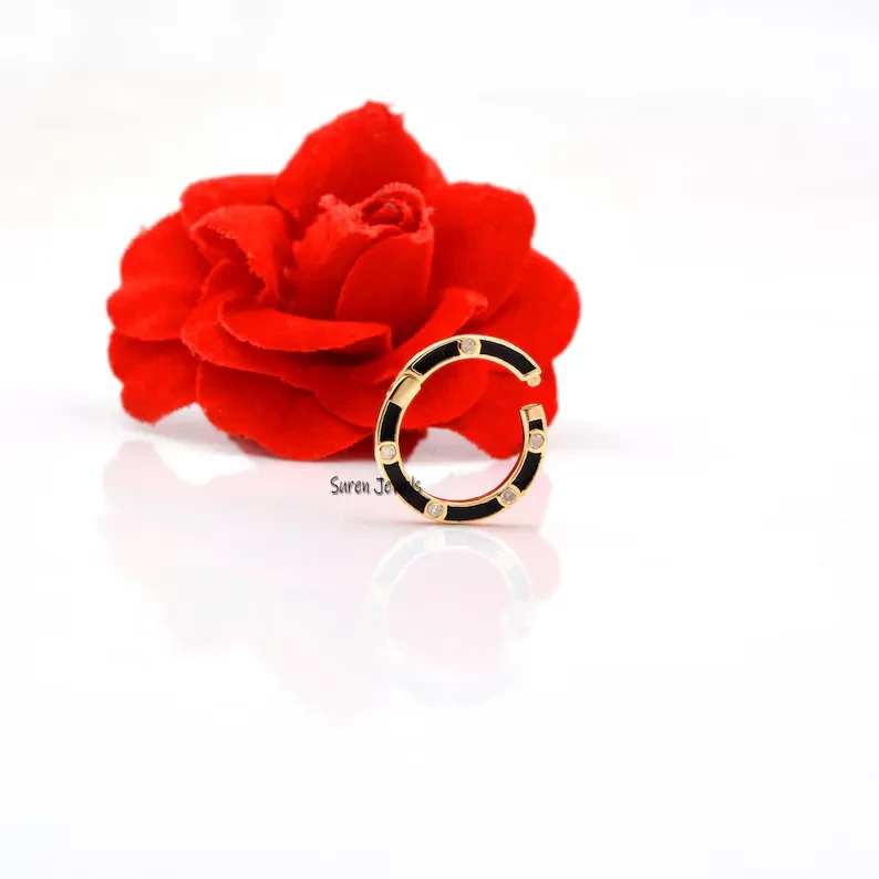 925 Silver Enamel Round Enhancer - Diamond Enamel Charm Holder