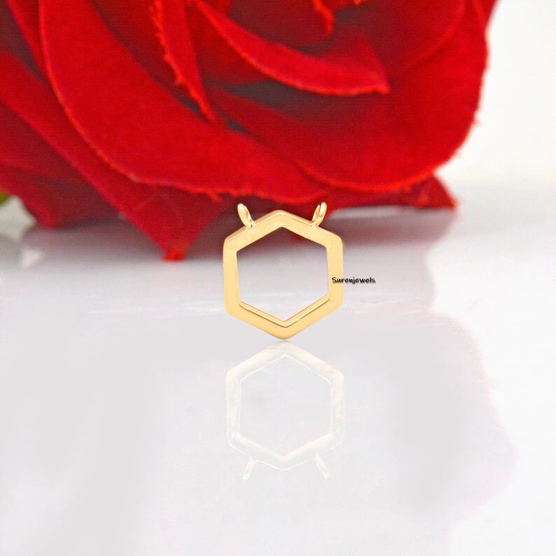 14K Gold Connector Charm Holder – Chain & Necklace Connector Lock with Push Lock Enhancer