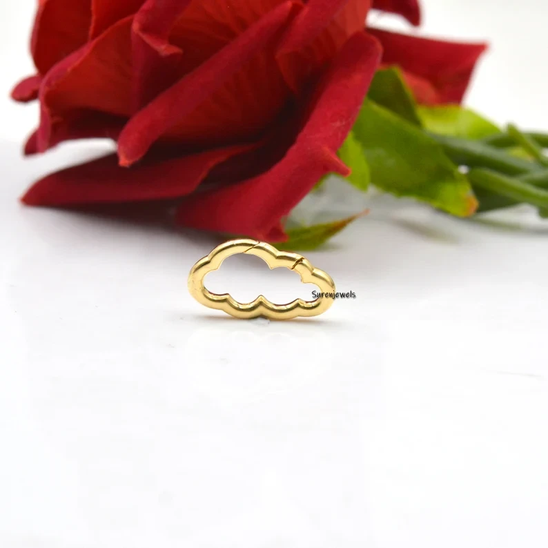 Solid 14k Gold Cloud Enhancer - Charm Holder & Link Lock | Suren Jewels