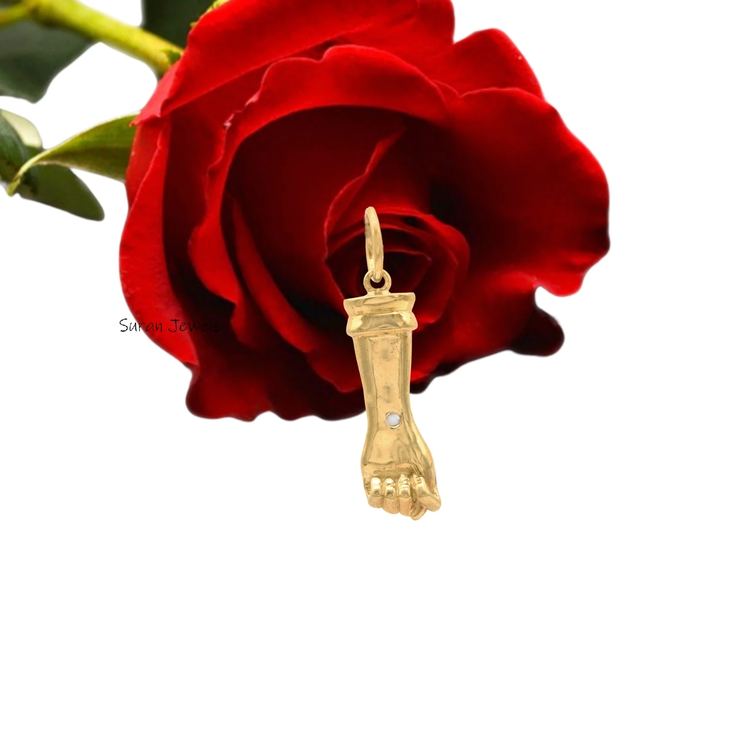 14K Gold Figa Hand Pendant – Good Luck & Protection Charm | Suren Jewels