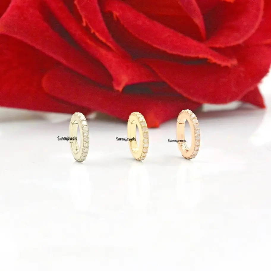 14k Gold Oval Enhancer | Diamond Charm Holder | Pave Lock Connector