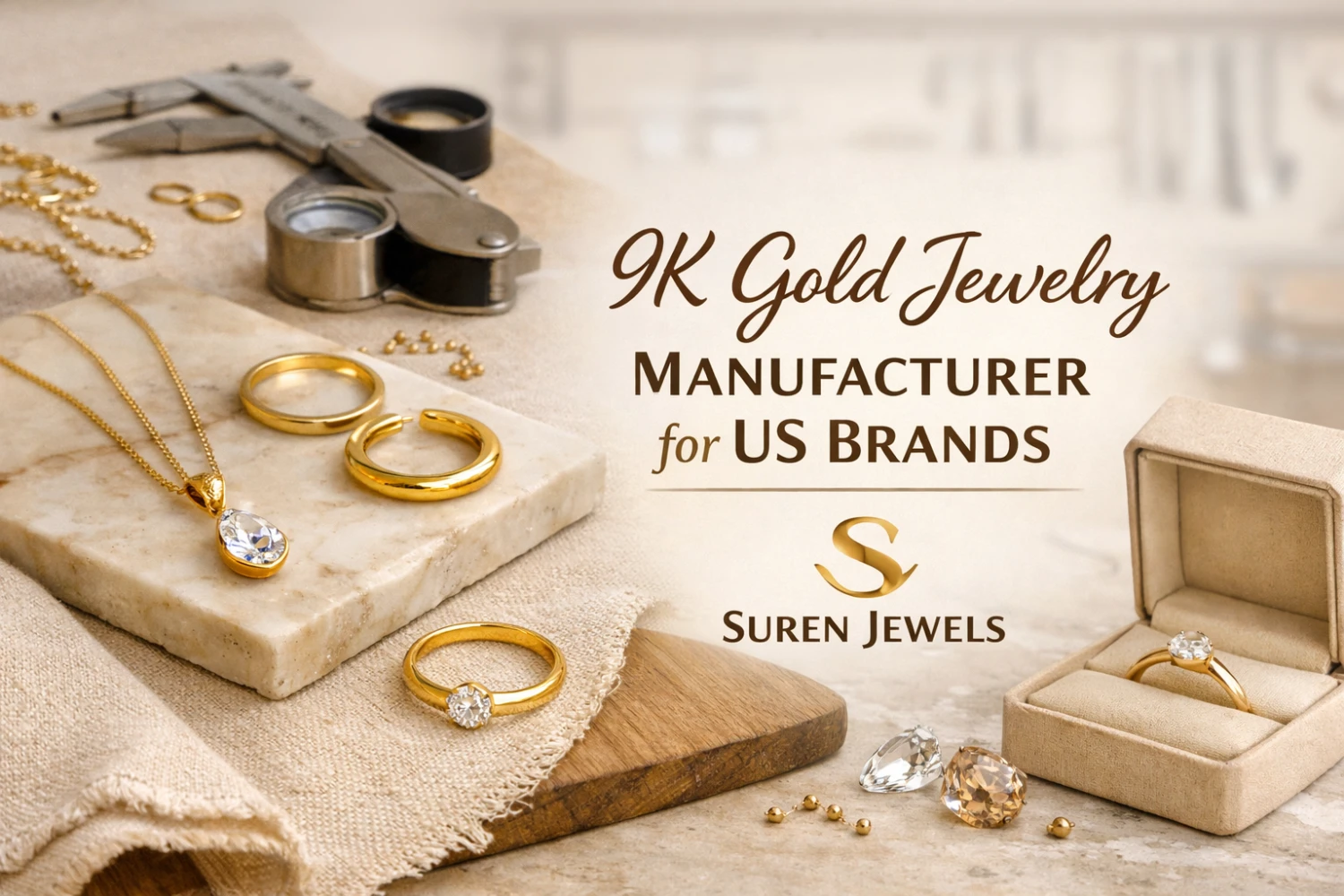 9K Gold Jewelry Manufacturer for US Brands