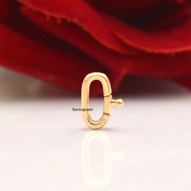 925 Silver Oval Enhancer – Elongated Charm Holder & Thick Link Lock
