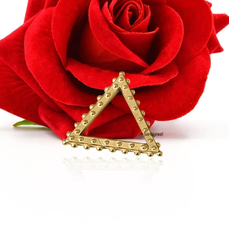 14K Gold Triangle Enhancer Charm Holder – Multi-Link 14K Gold Enhancer for Charms & Pendants
