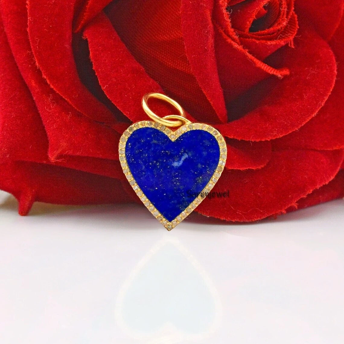 925 Sterling Silver Coral Gemstone Heart Pendant – Designer Crystal Heart Charm