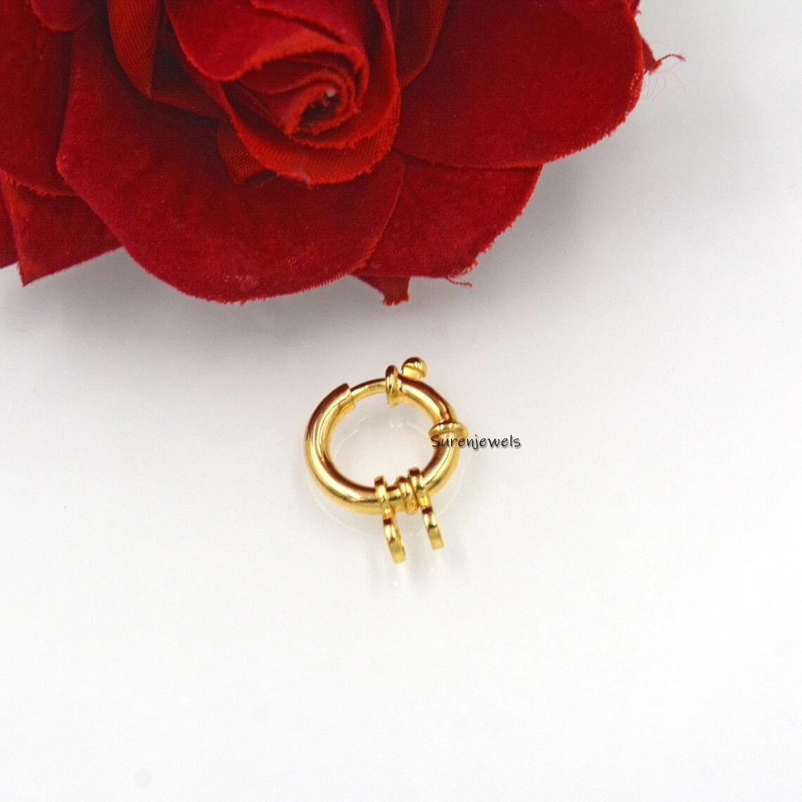 925 Silver Spring Lock | Designer Italy Spring Bolt Ring | Silver Sailor's Clasp