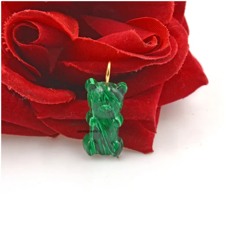925 Silver Gemstone Jelly Bear Pendant – Handmade Candy & Gummy Bear Charm