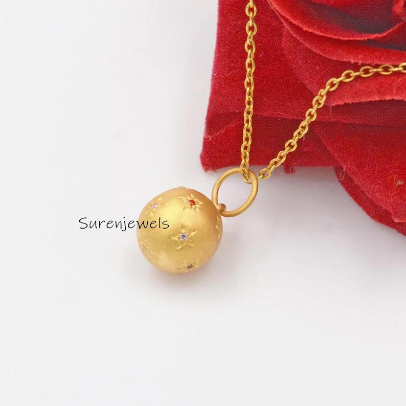 925 Silver Multi Gemstone Ball Pendant – Designer Diamond Star Pendant