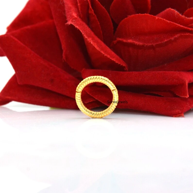 14k Gold Twisted Enhancer Lock – Solid Gold Round Clasp for Charms & Necklaces