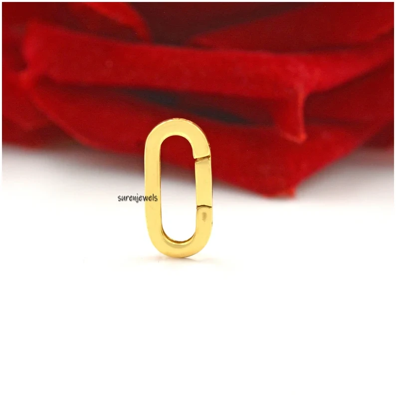 925 Silver Enhancer Charm Link Lock – Solid Sterling Silver Charm Holder for Necklaces & Bracelets