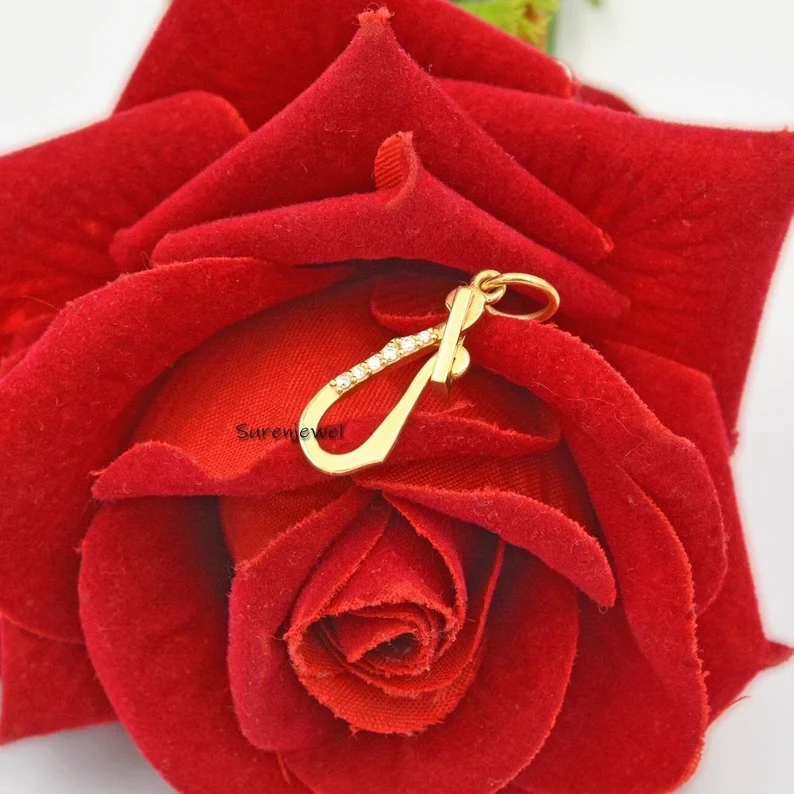 14K Gold Charm Holder Pendant – Multiple Charm Holder with Diamond Accents | Suren Jewels