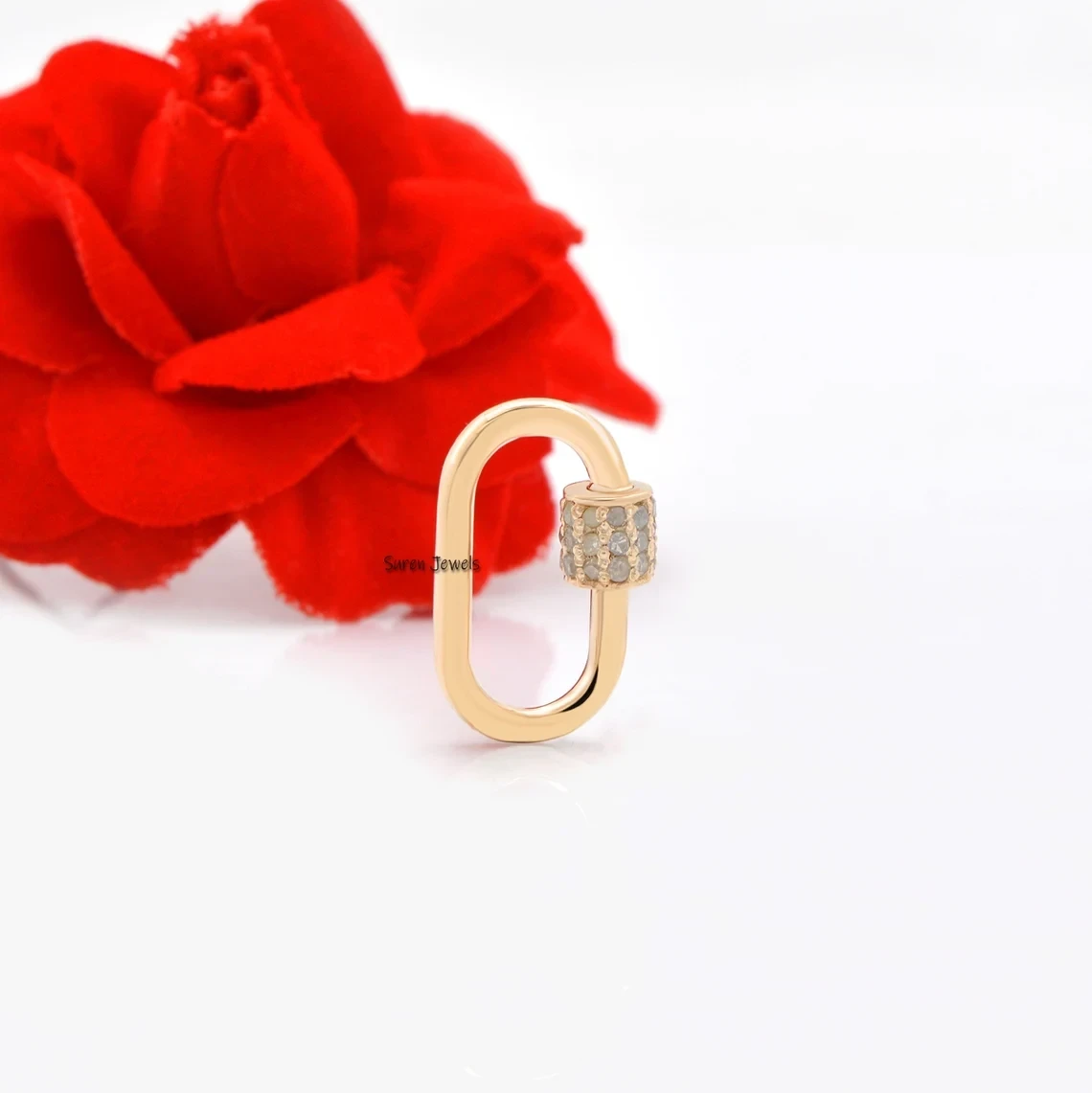 925 Gold Two-Tone Diamond Carabiner Lock – Silver & Gold Carabiner Lock for Charms