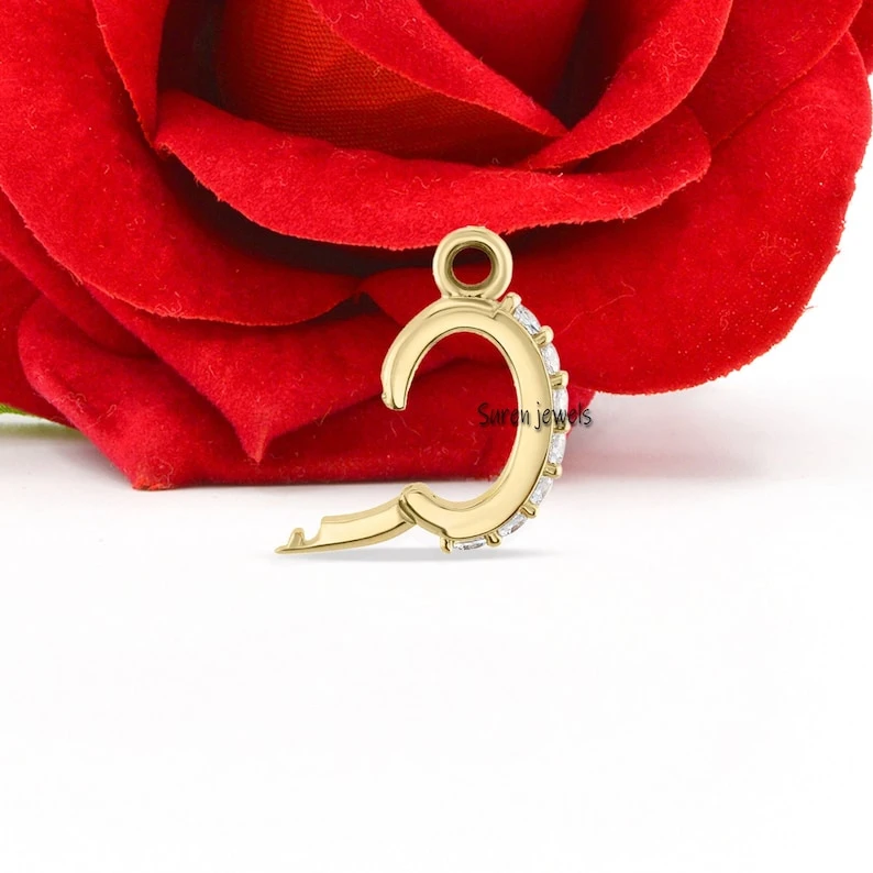 14K Gold Diamond Clasp – Luxury Diamond Charm Lock & Enhancer Pendant