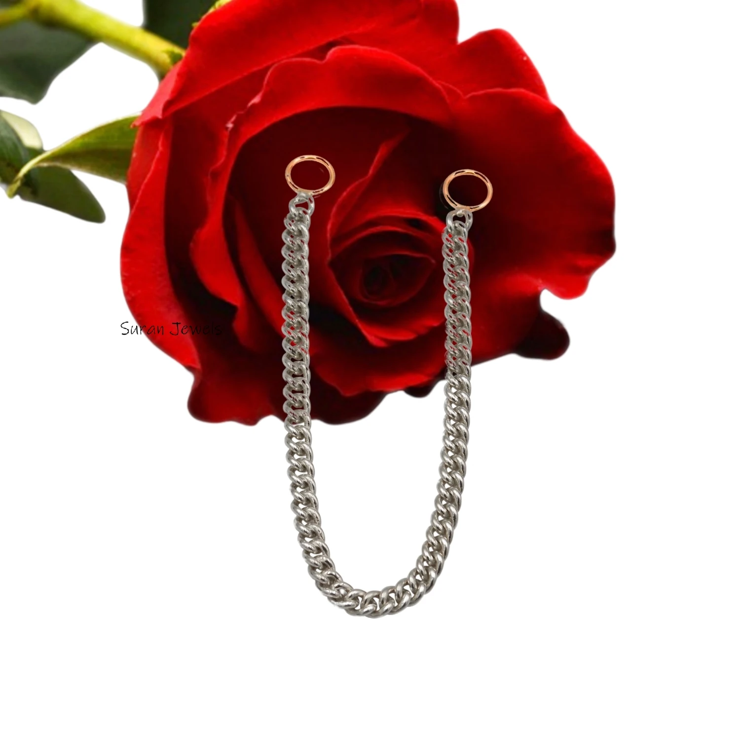 925 Silver White Gold Curb Chain Bracelet – 5mm Stylish Chain Bracelet