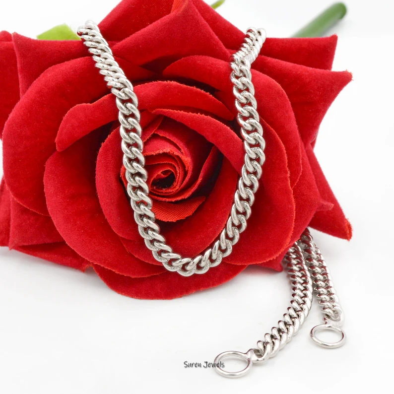 925 Silver Curb Chain Necklace – Oxidized & Carabiner Link Chain