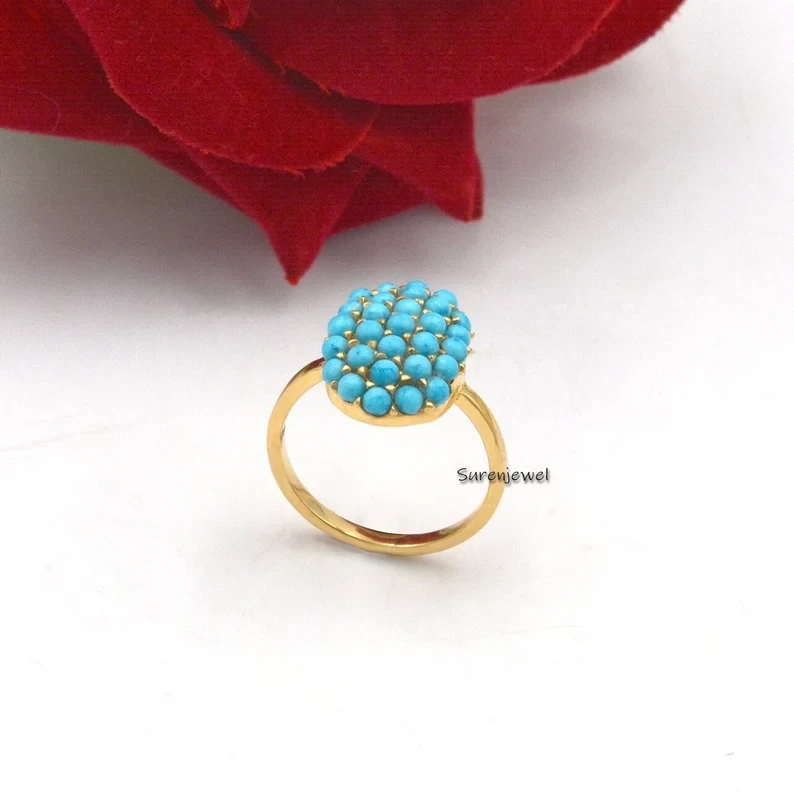 925 Silver Arizona Oval Turquoise Ring – Handmade Designer Jewelry