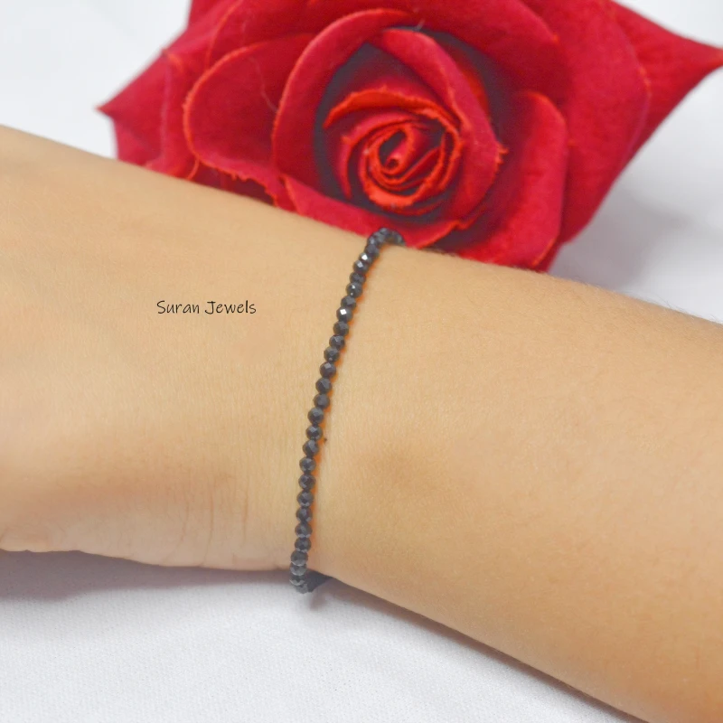 14K Gold Lapis Lazuli Bracelet – Dainty Adjustable Gemstone Bracelet