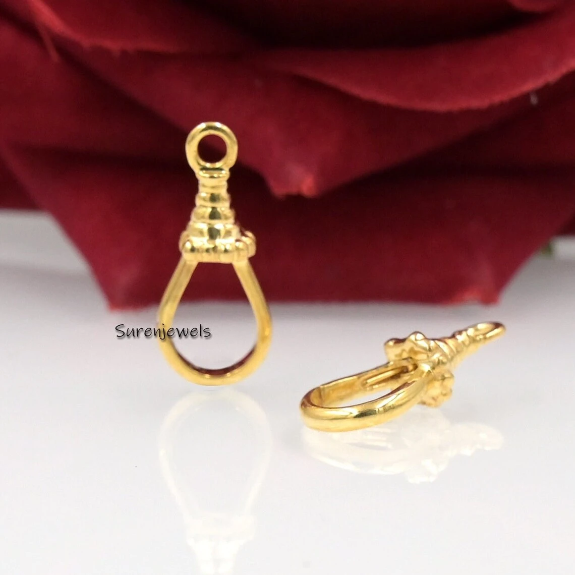 9K Gold Albert Swivel Clasp | Solid Gold Push Lock| 9K Gold Swivel Lock Pendant