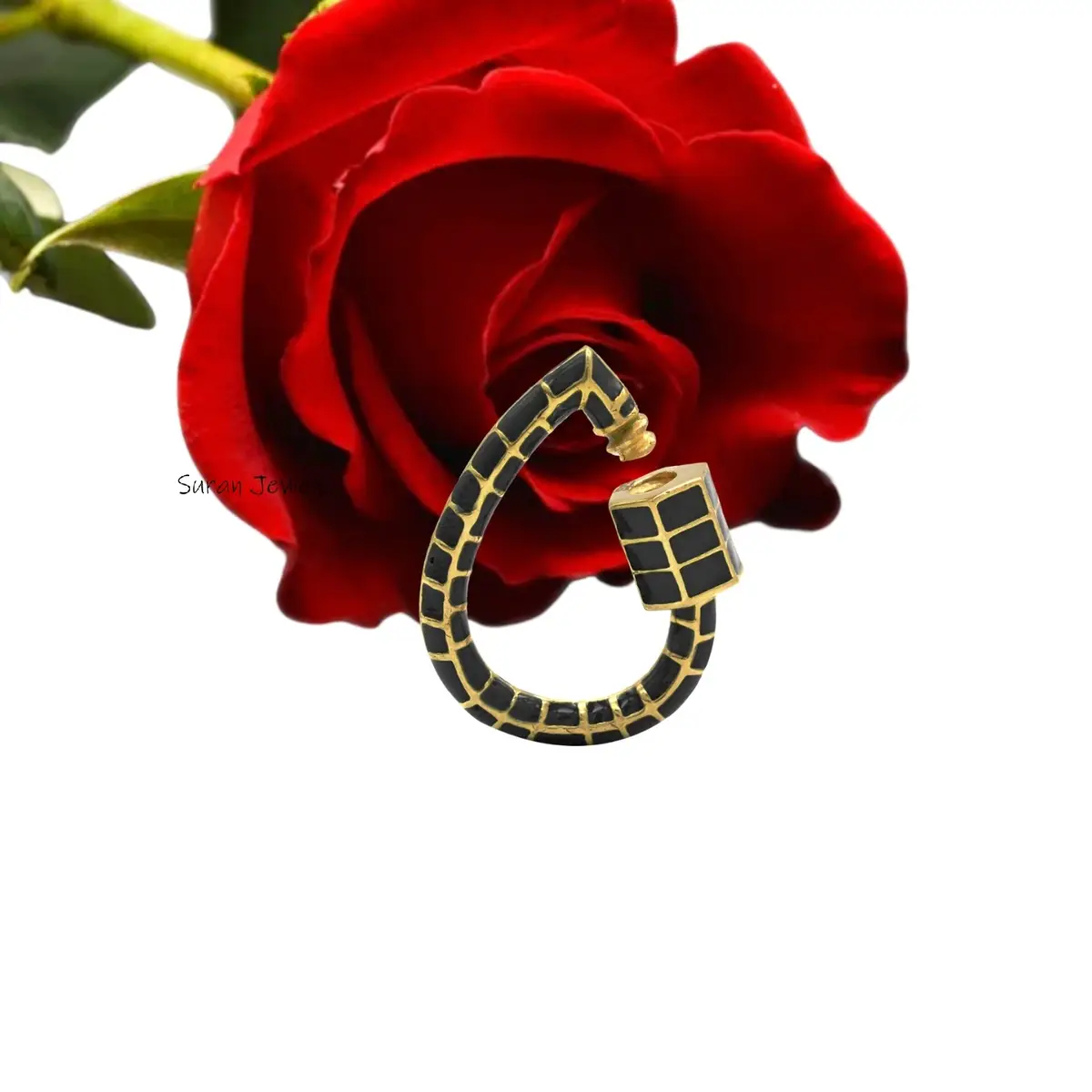 925 Silver Drop Enamel Carabiner Lock – Tear Drop Enamel Charm Holder