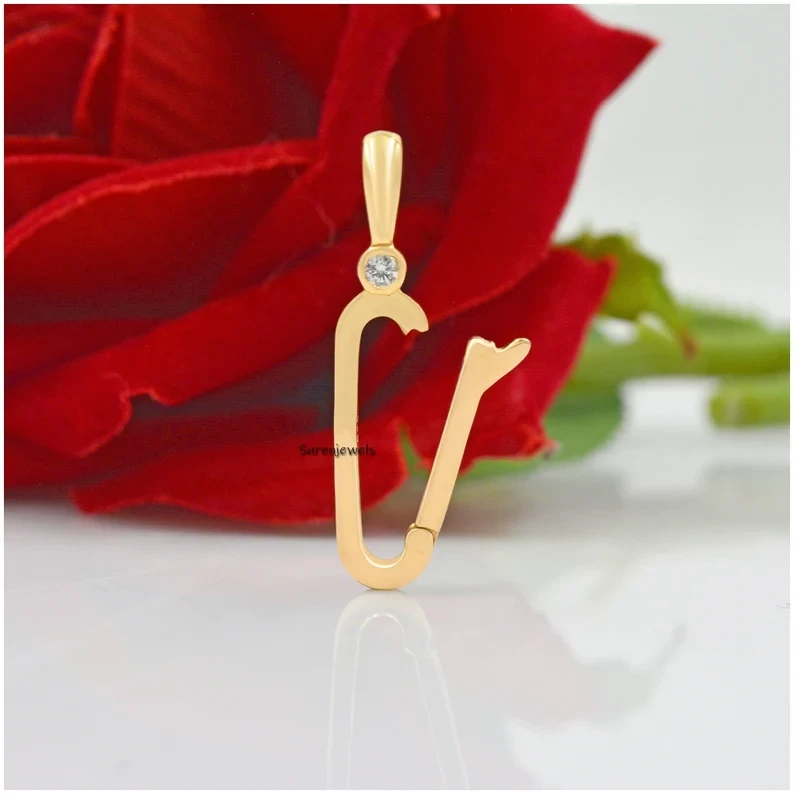 925 Silver White Topaz Connector Lock – Handmade Charm Holder Push Lock