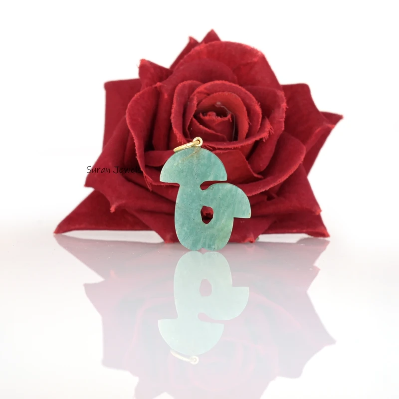925 Sterling Silver Yellow Gold Plated Amazonite Mushroom Pendant Manufacturer