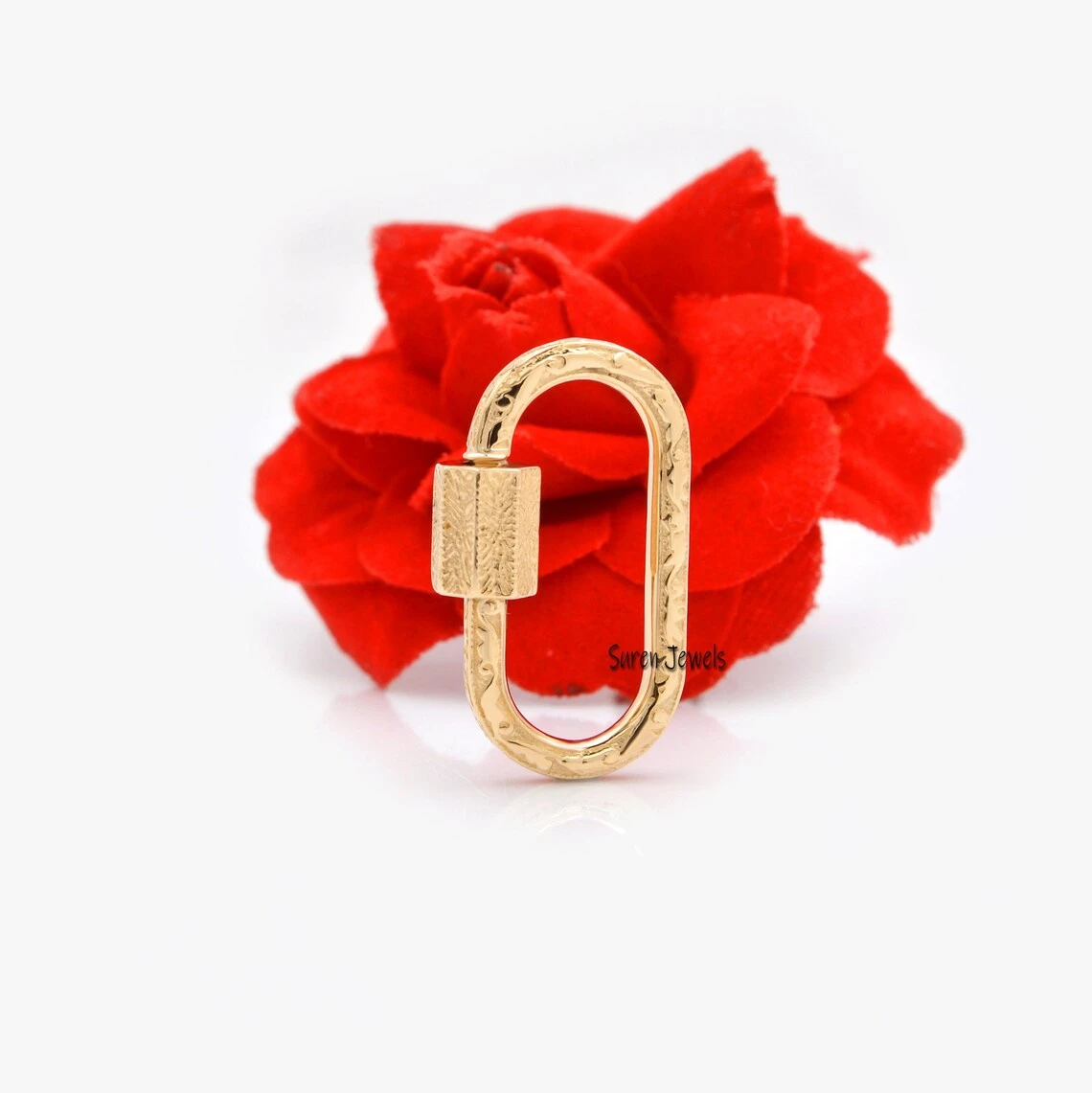 925 Silver Carabiner Lock – Engraved Designer Carabiner for Wholesale Jewelry