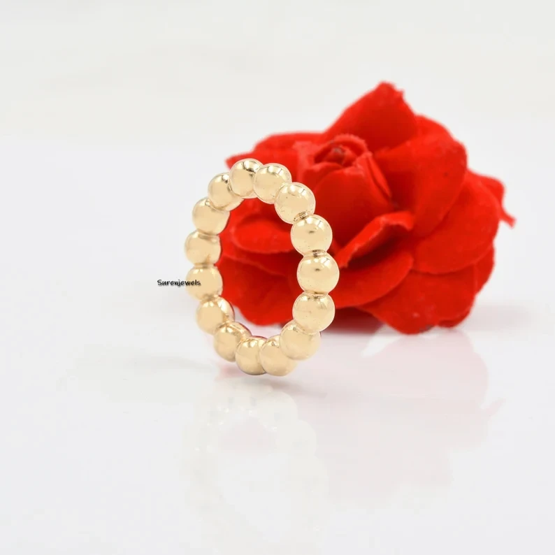 925 Silver Bubble Beads Ring | Elegant Silver Ball Band