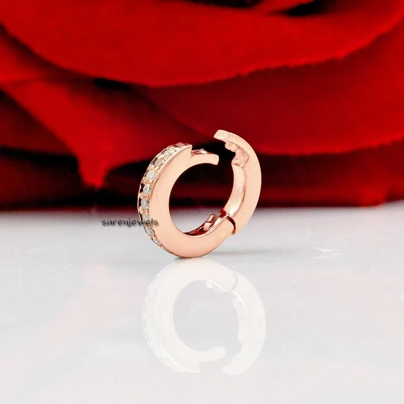 14K Gold Diamond Circle Enhancer – Elegant Multi-Charm Holder for Necklaces