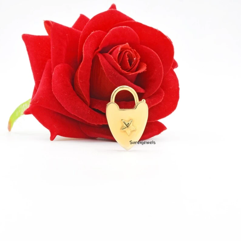 14K Gold Heart Padlock Pendant – Dainty & Designer Jewelry for Women