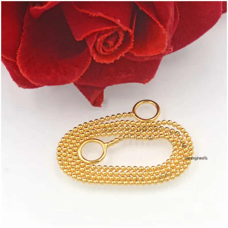 14K Gold Carabiner Rolo Chain – Yellow Gold Link Chain, Round Lock & Shackle Chain, 3MM Thickness