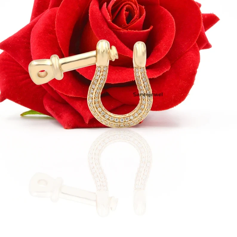 14K Gold Shackle Lock, Designer Shackle Lock, Anchor Charms Holder – Wholesale Gold Shackle Jewelry