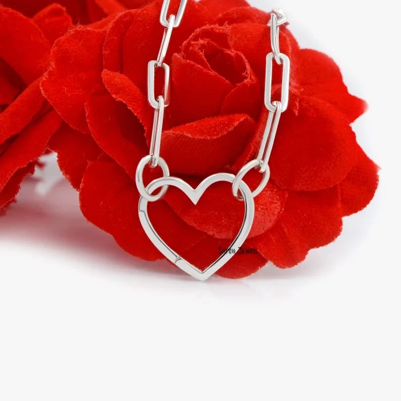 925 Silver Heart Enhancer – Heart Push Lock & Multi Charm Holder