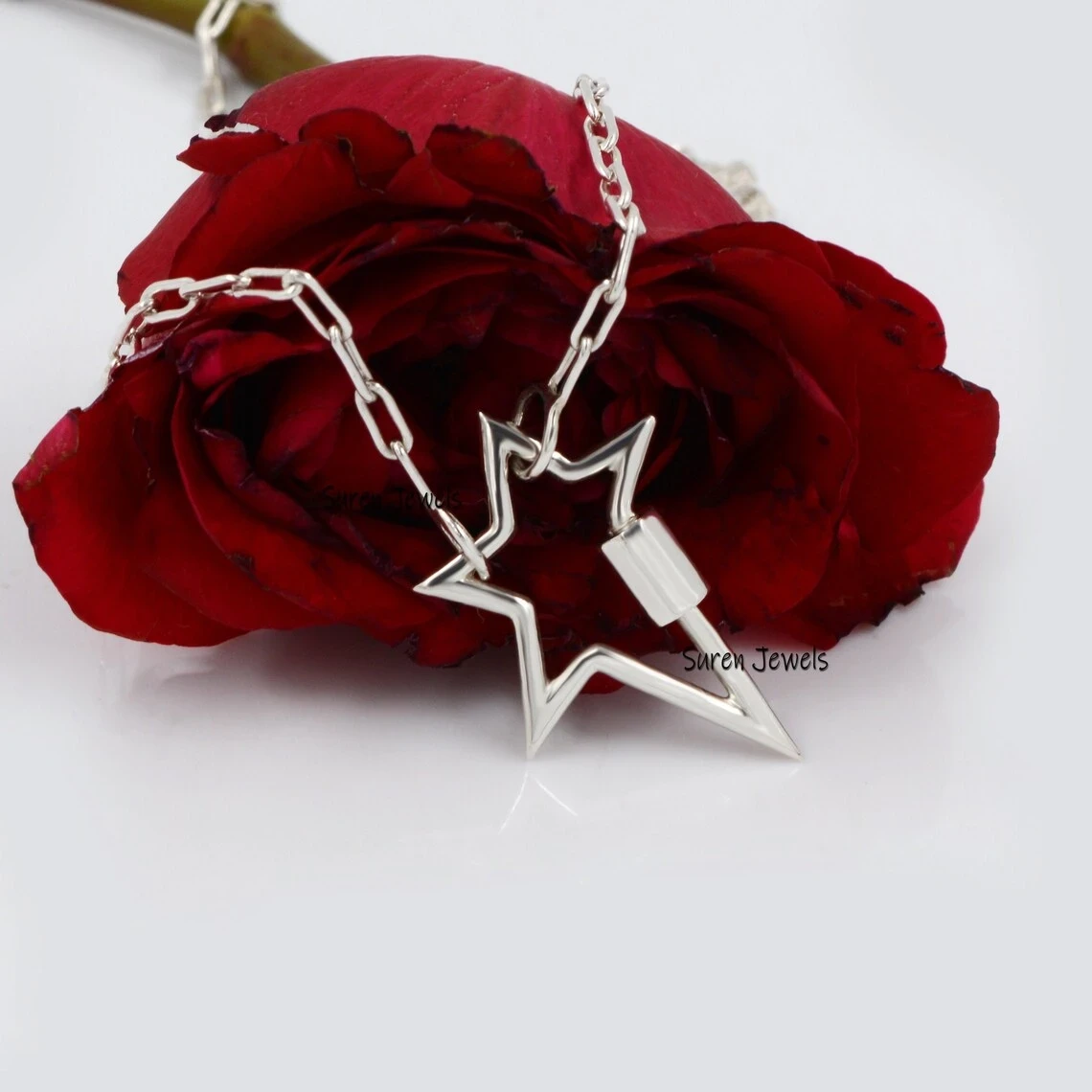 14k Gold Star Carabiner Lock – Solid Yellow Gold Designer Carabiner Jewelry